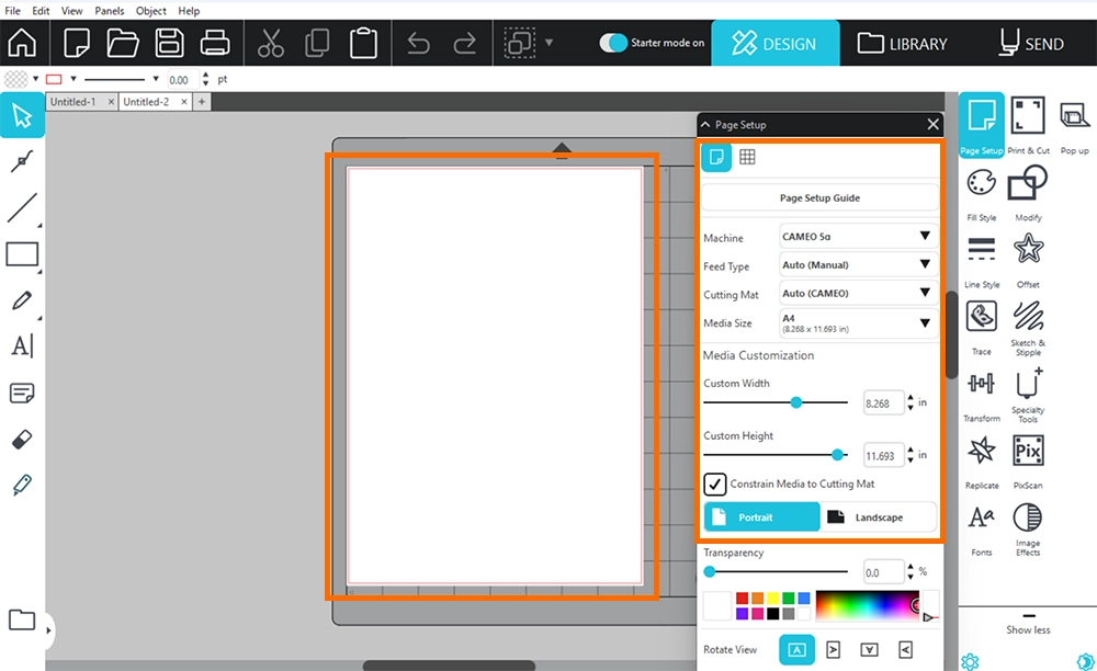 Silhouette Studioのページ設定